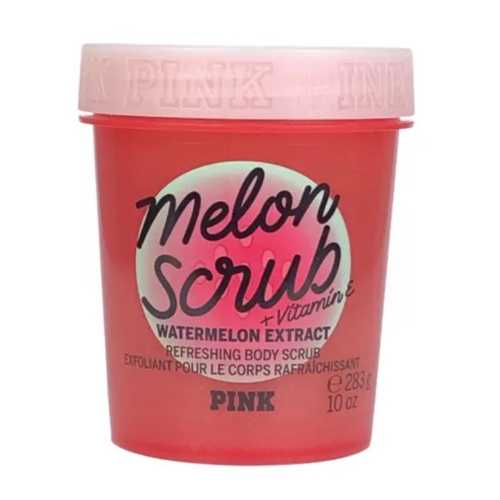 VICTORIAS SECRET PINK MELON REFRESHING BODY SCRUB EXFOLIANT VITAMIN E  10 oz NEW